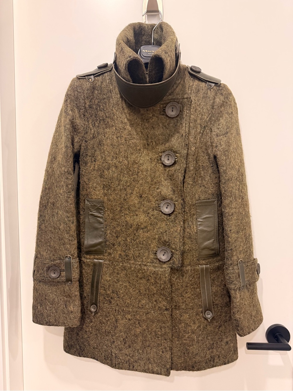 Mackage Olive Green Wool Cashmere Coat - Small
